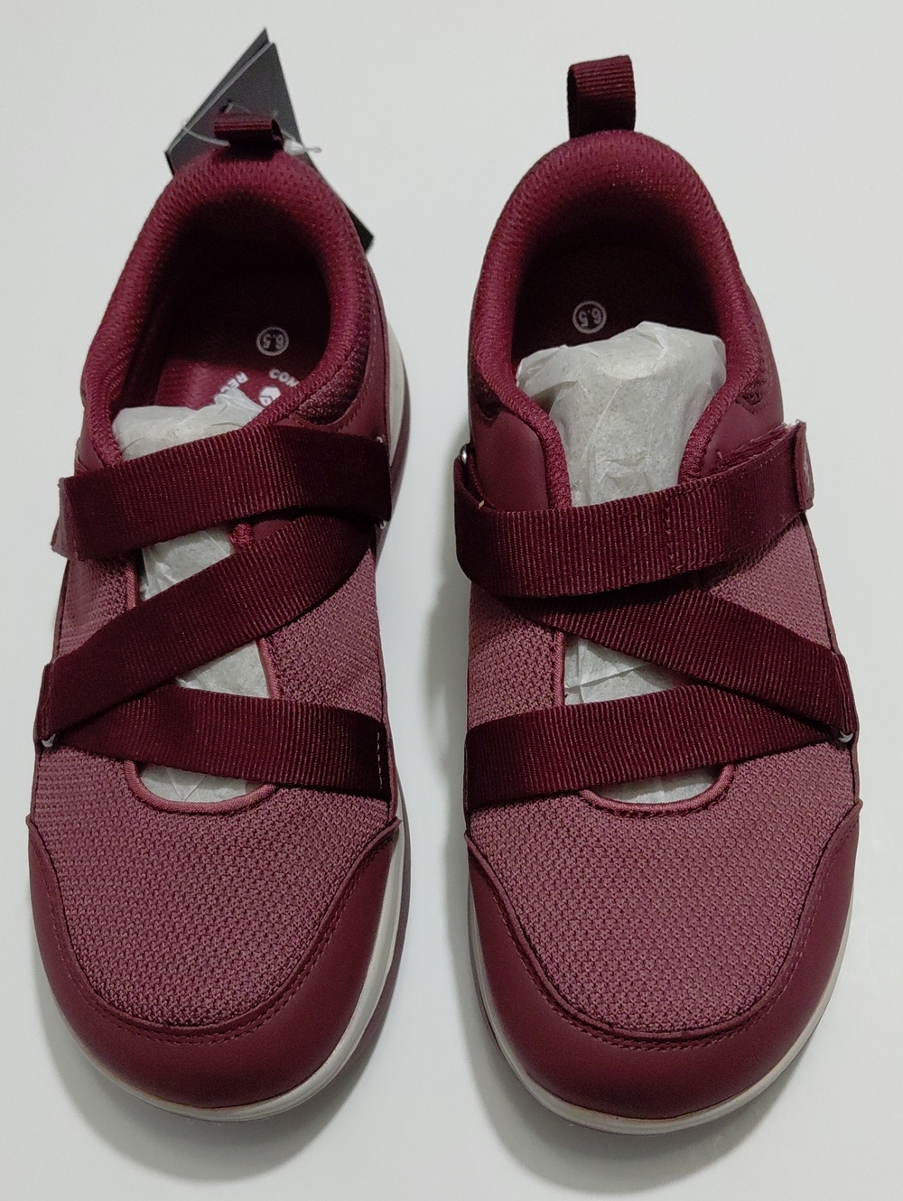 FITVILLE Women's   Burgundy Easy Top  StrapEase  Diabetic Shoes Size 6.5W